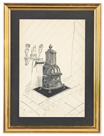 LUDWIG BEMELMANS (1898-1962) Pair of potbelly stoves.
